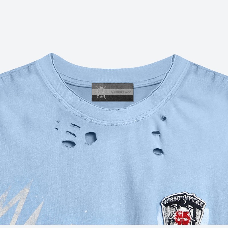 Sicbug‑series Embroidered Patch Track Print T-shirt